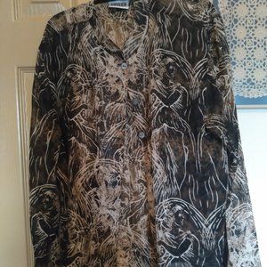 Sheer Button Down Blouse